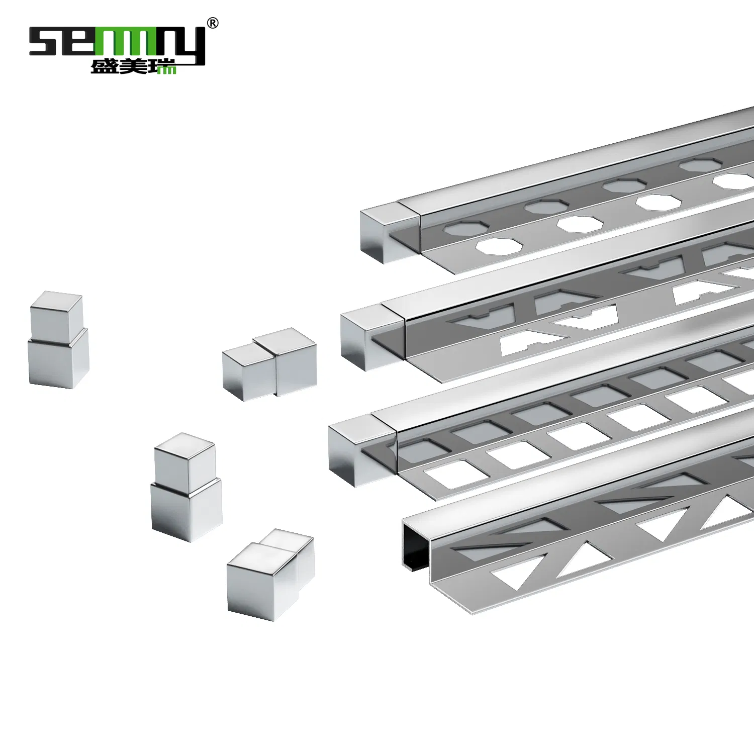 304 Stainless Steel Matt Silver Finish Square Corner Tile Trim