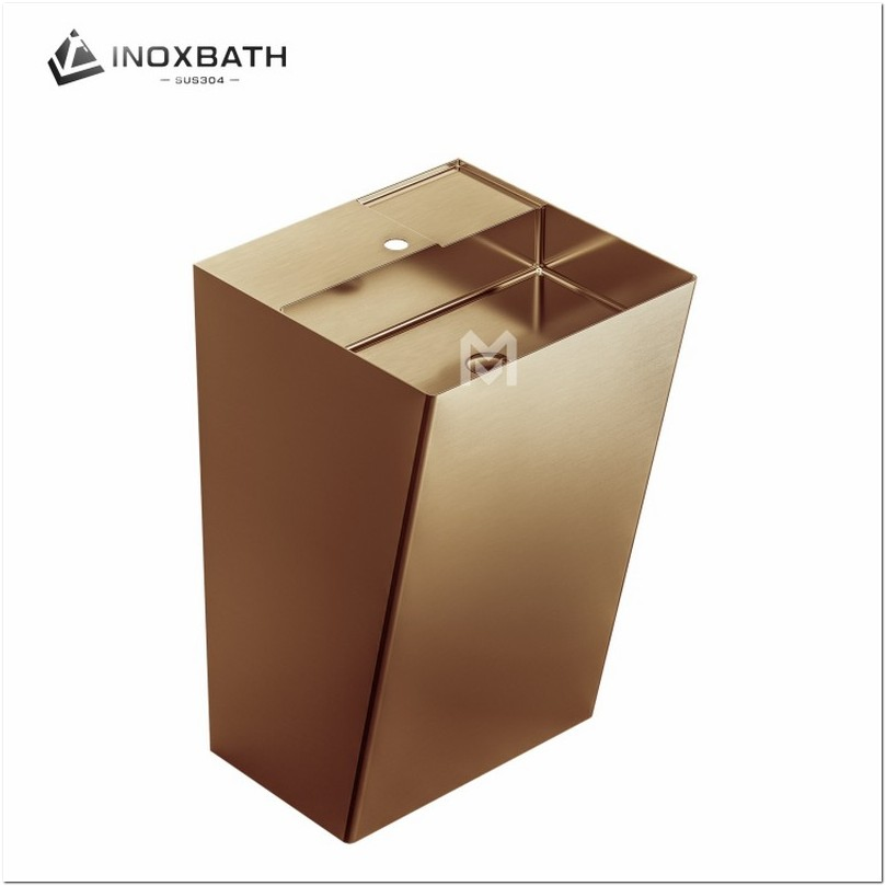 Luxury Bathroom Lavatory Sink with Reinforced Corner Guards and Splash Back