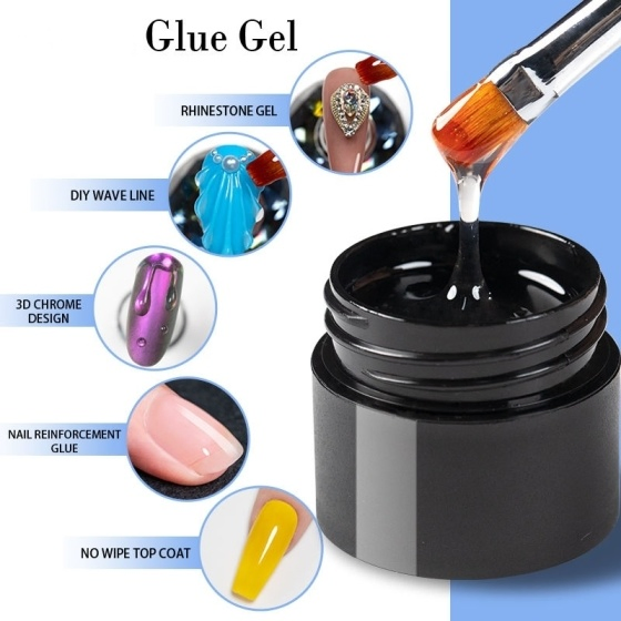 Super Strong Adhesive Rhinestone Glue Fast Curing Clear Rhinestone UV Nail Gel