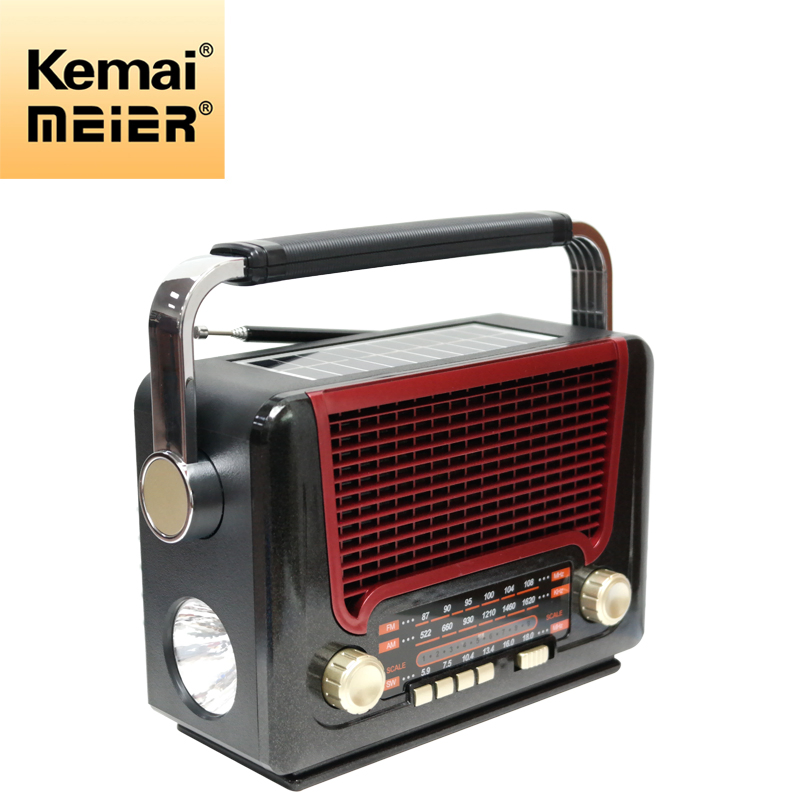 Factory Wholesale Portable Retro Radios FM Old Handmade Wooden Solar Radios