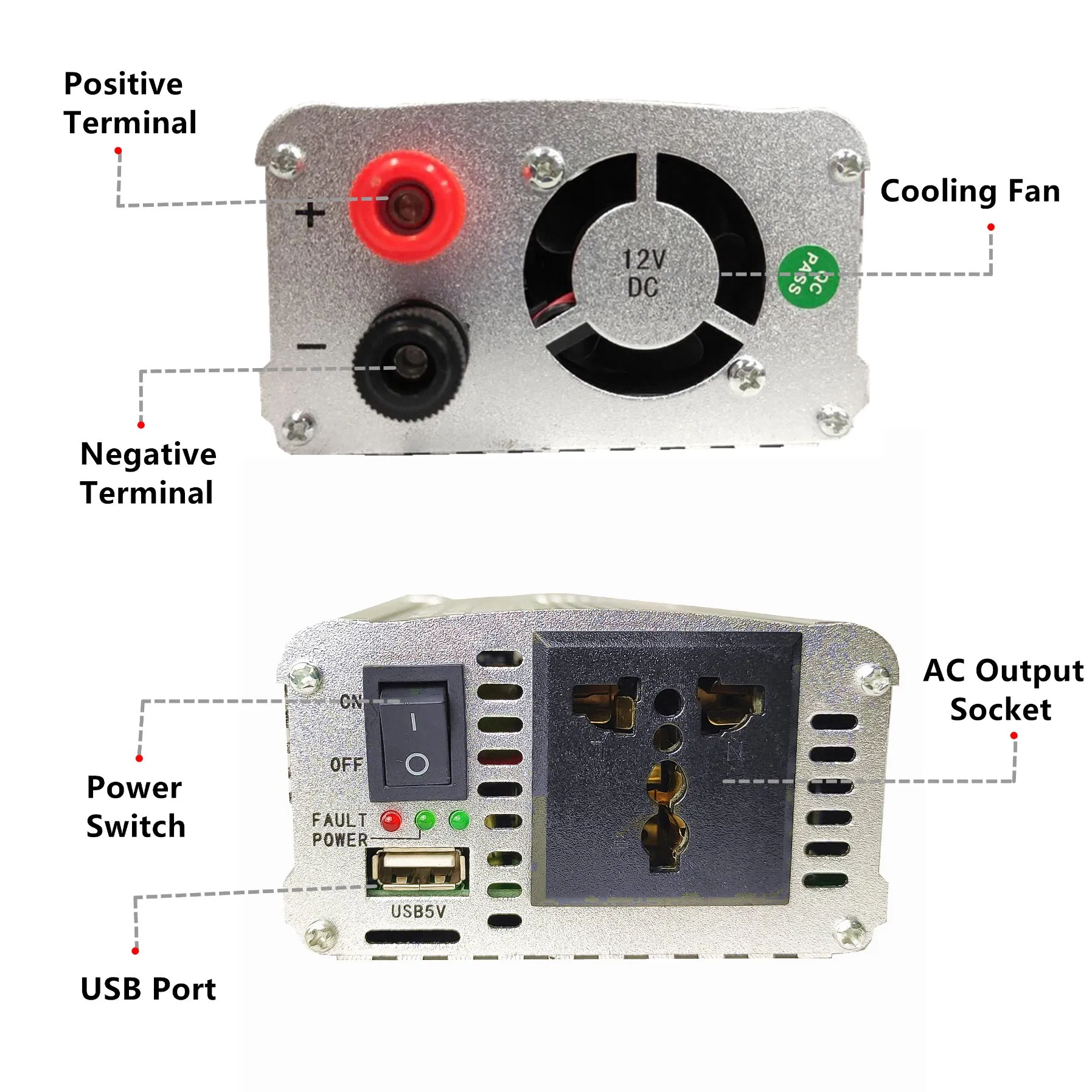 Автомобильный инвертор 300Вт 12В в 220В с USB