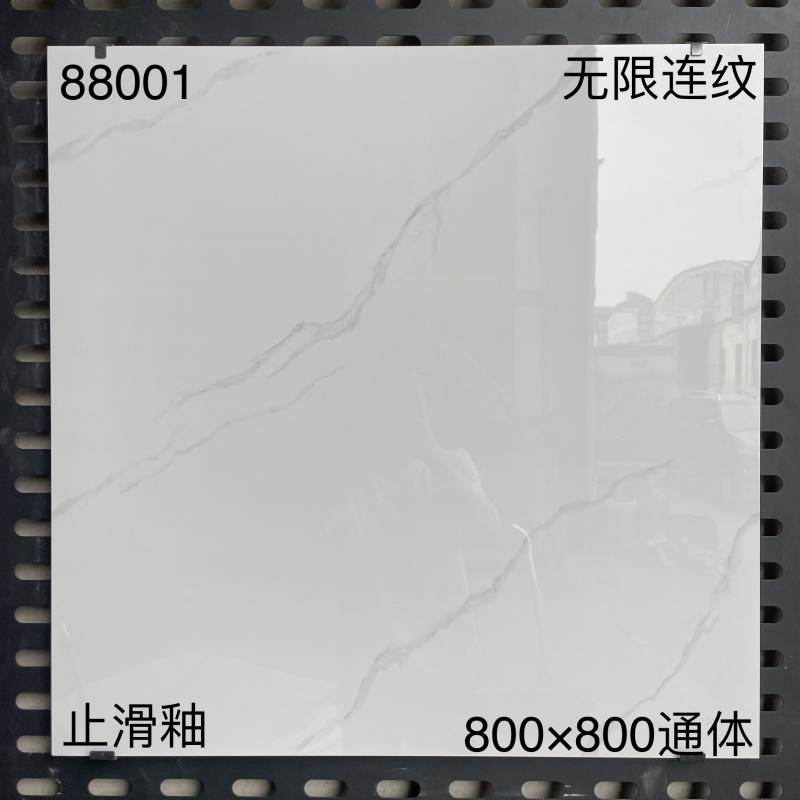 Elegant Grey Glossy Finish Full Body Marble Tile 800X800 Antislip Acid-Resistant Indoor Outdoor Porcelain Floor Tile Living Room