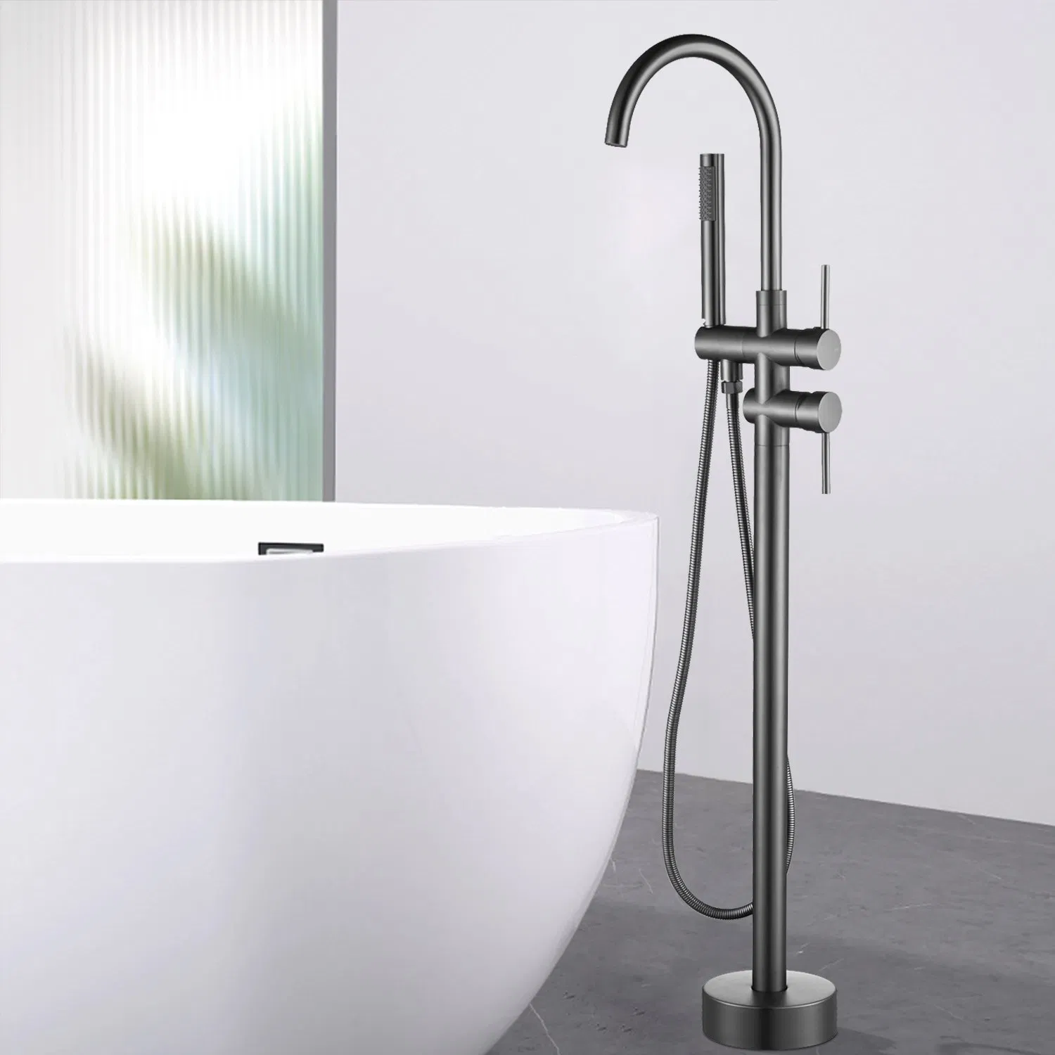 Смеситель для ванны Matte Black с водопадом