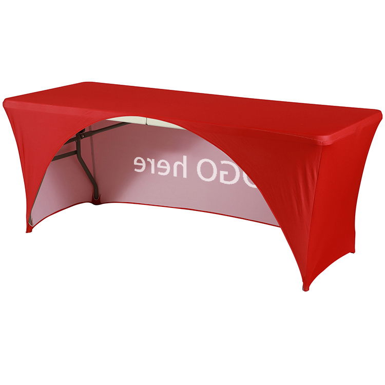 6FT 8FT Table Cover 3 Sided Open Back Customizable Table Banner for Exhibition