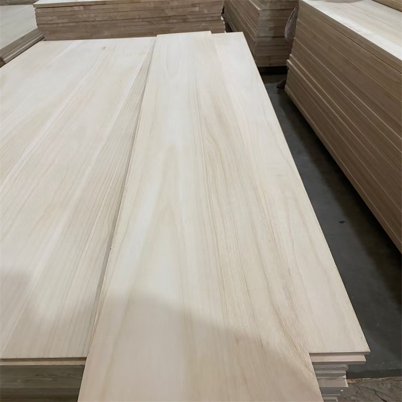 Straight Finger-Jointed Natural Pattern Paulownia/Poplar/Pine Solid Boards for Furniture
