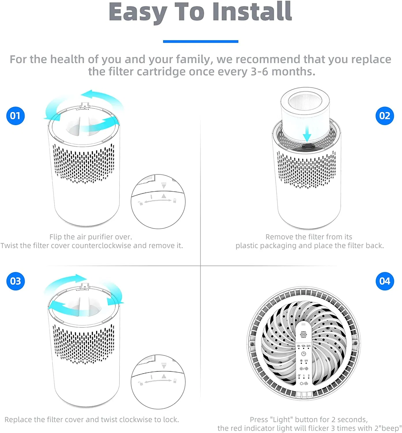 Dh-Jh01 H13 Filters Compatible with Aroeve Mk01 Mk06 Mg01jh Elechomes Epi081 Ep1081 Kloudi Dh-Jh01 Pomoron Air Purifier Part
