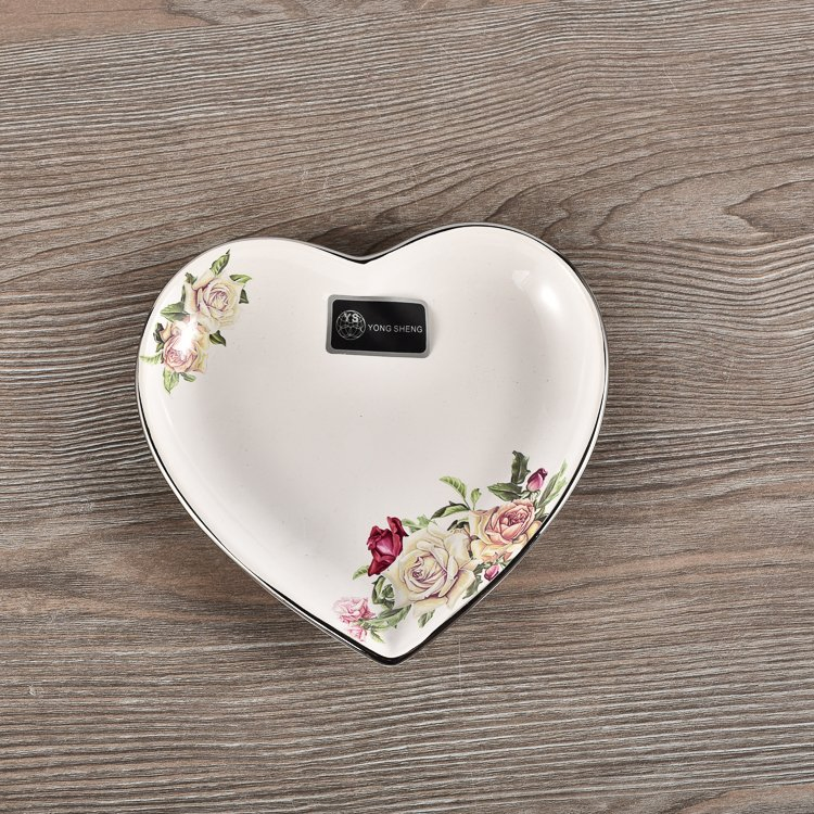 Multi-Sizes Ceramic Desert Dish Heart Shape Plate