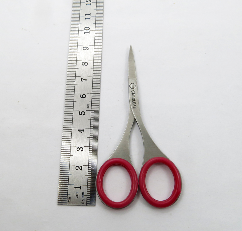 Professional Sharp Scissors with Rubber Silicone Stainless Steel Facial Eyebrow Eyelash Hair Trimming Scissors