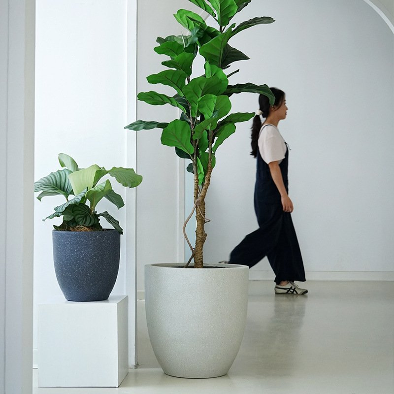 Modern Design Large Size Glass Fiber Cocncrete Planter Pot for Decor