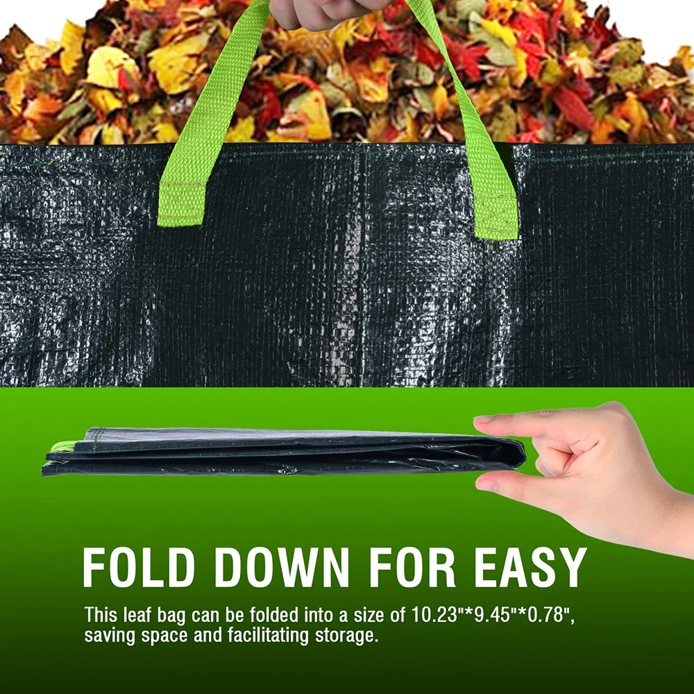 Square PE Fabric 100L Garden Waste Bag for Debris Leaf Grass OEM