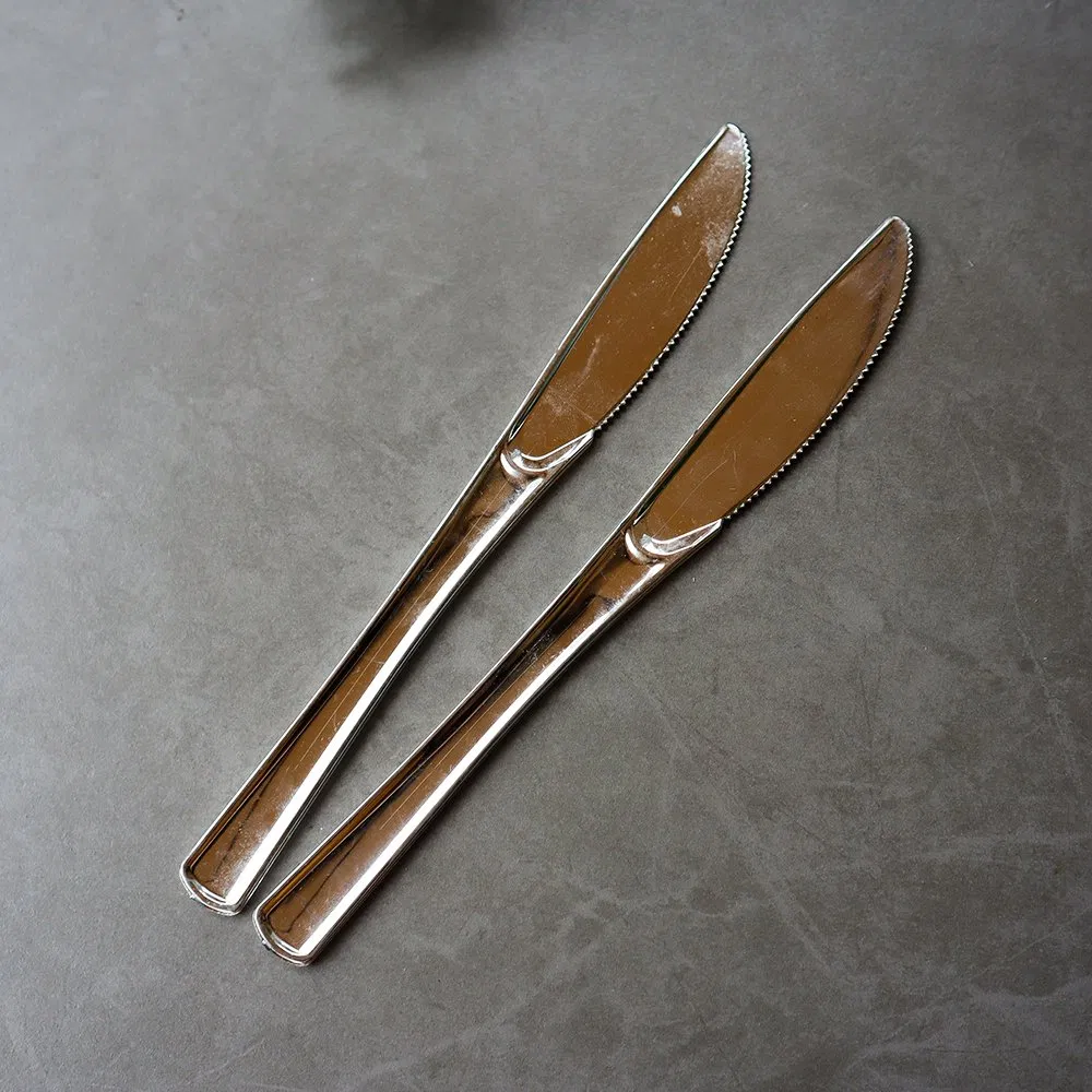 PS Disposable Silver Plastic Cutlery, Plastic 195mm Knife