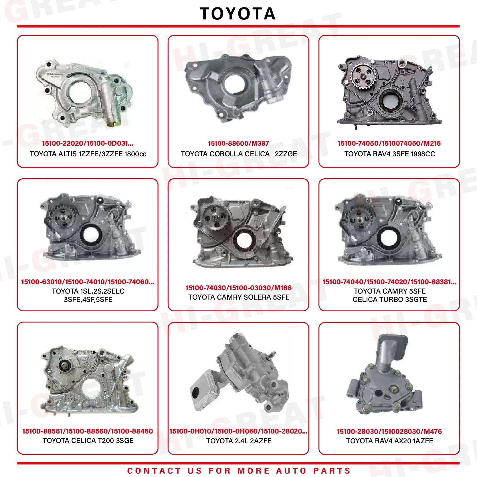 Масляный насос для Toyota Land Cruiser, Hiace, Hilux 2L, 3L, 5L