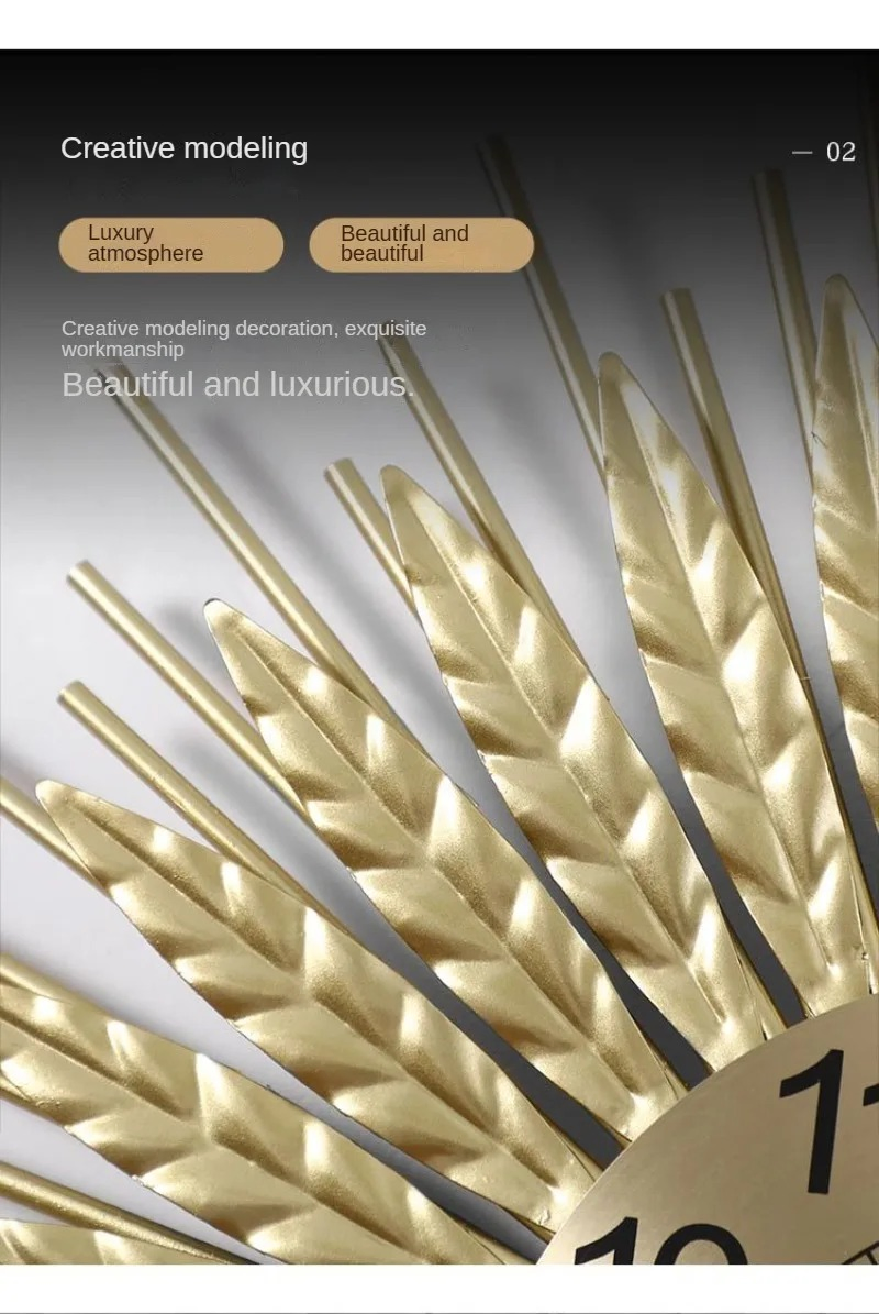 Wheat Ears Wall Clocks Symbolizing Harvest Prosperity Health Happiness Wall Decoration