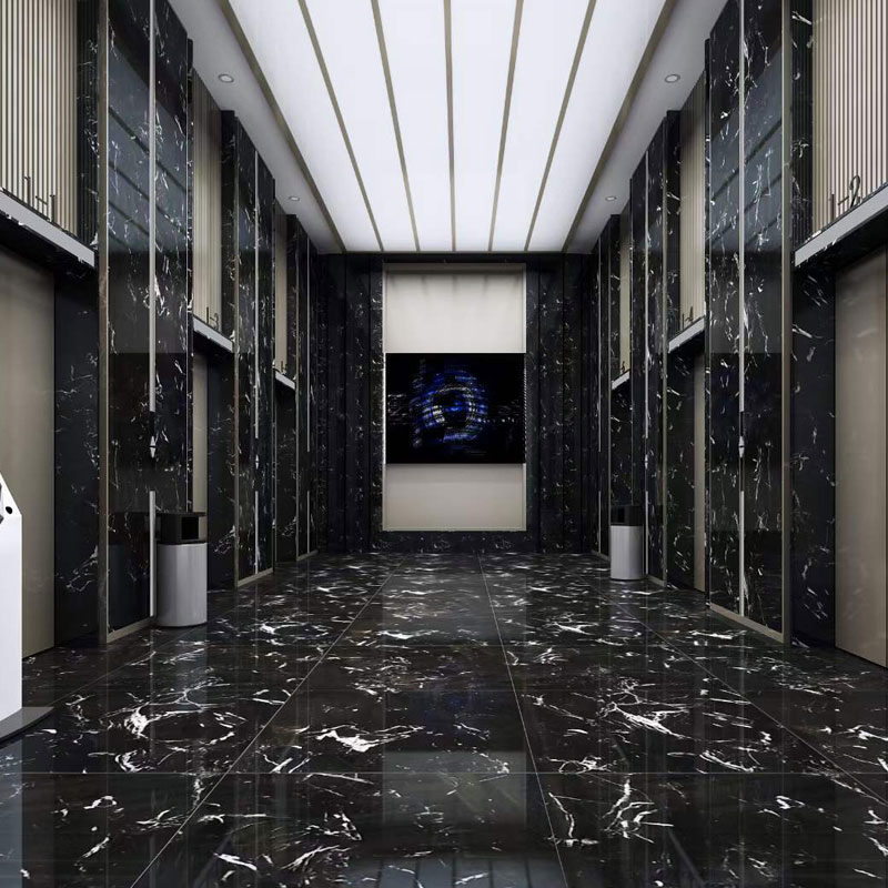 Черная мраморная плитка 60x30x1.8 см для пола