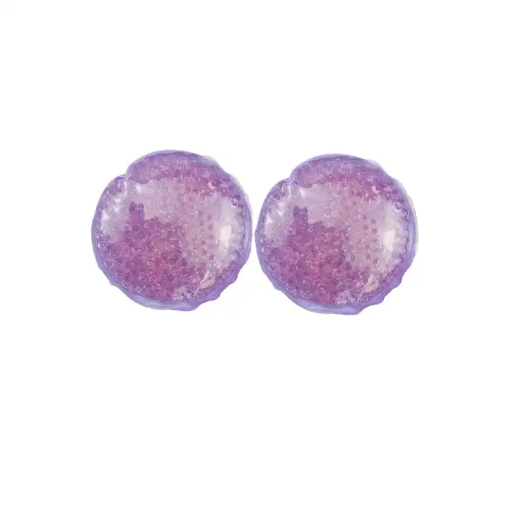 Circle Plush Cloth Reusable Gel Beads Hot Cold Pack Bag Ice Pack in Purple