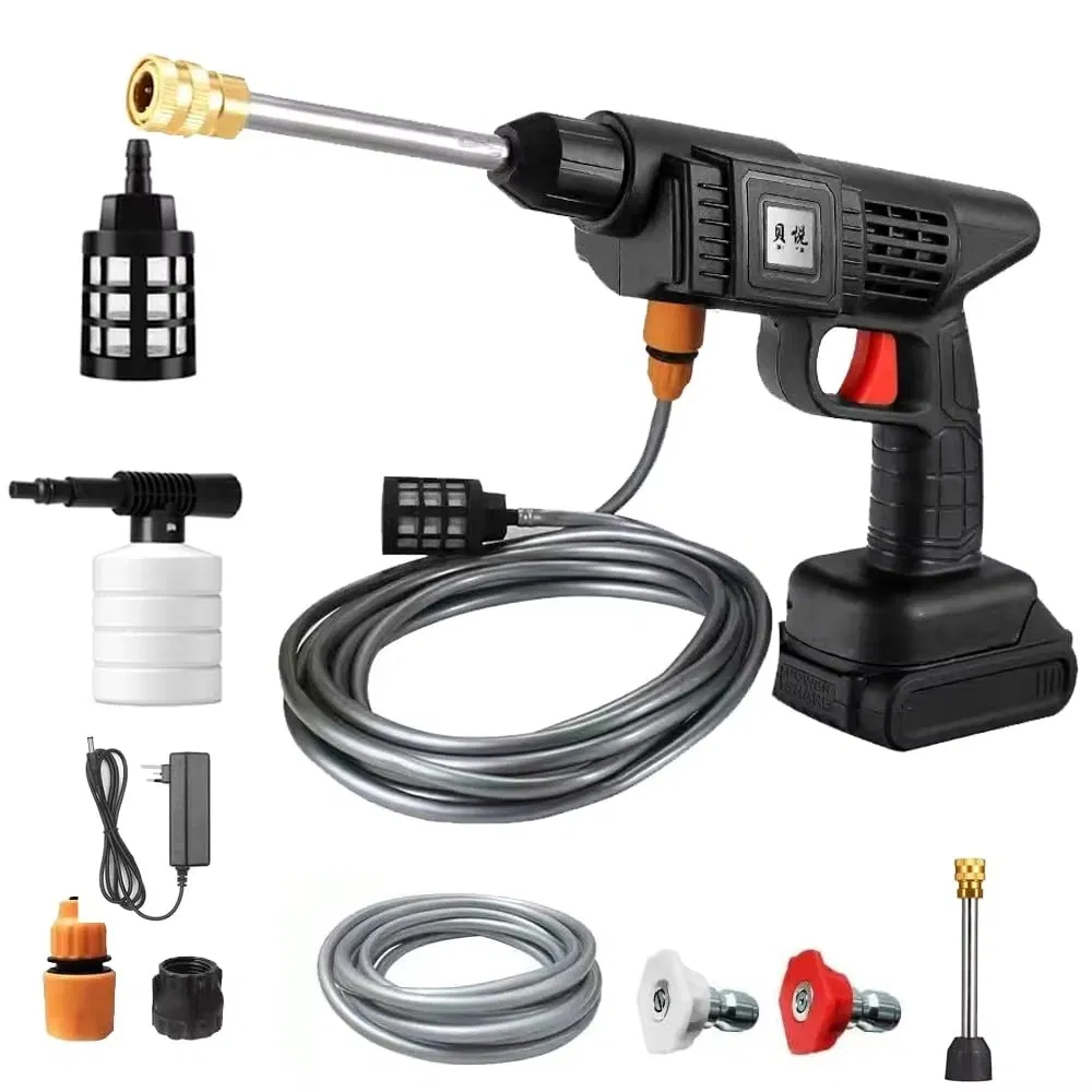 21V ABS Plastic Car Washer Gun 120W Power Manual Pressure Washer Efficient Wireless Car Cleaning Tool