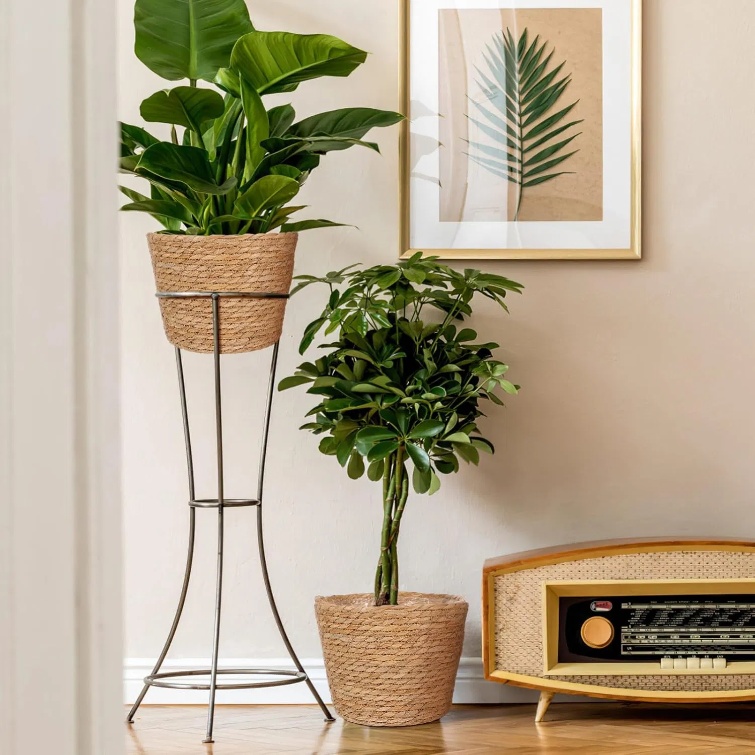 Customized Handmade Woven Seagrass Planters Storage Basket Flower Pot Basket Plant Basket for Indoor Outdoor Plants