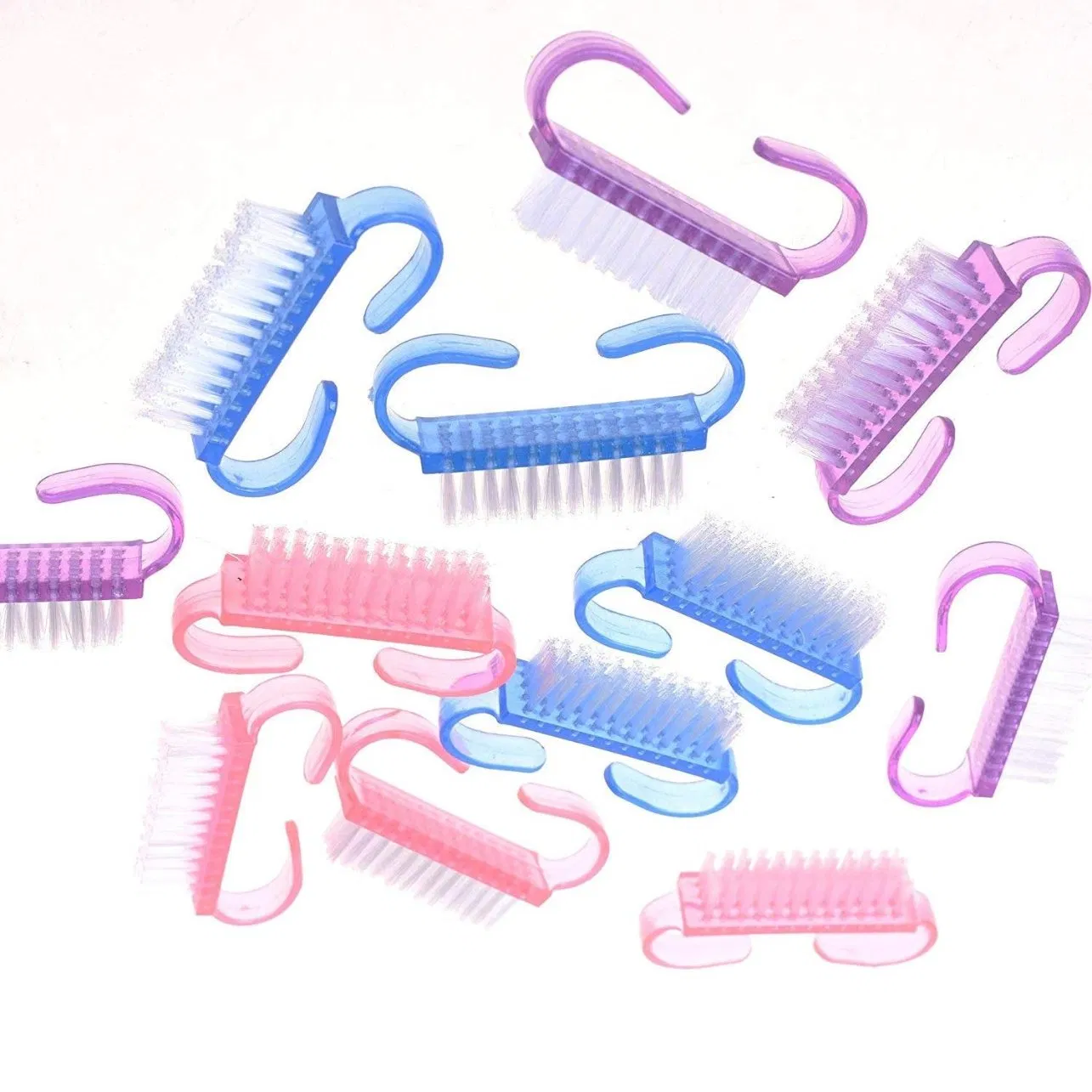 Wholesale Multi Color Mini Hand Fingernail Brush Cleaner Scrubbing Kit Pedicure Handle Grip Nail Brush for Toes and Nails Men Women