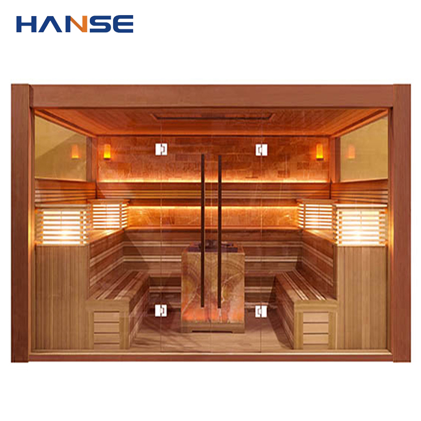 Traditonal Indoor Solid Wood Commercial Sauna Infrared Sauna Room Home Far Infrared Heating Sauna Room