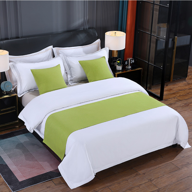 Five-Star Hotel Modern Simple Silver Home Textiles Twin Full Queen Size Decorate Bed Flags in Stock Bedding