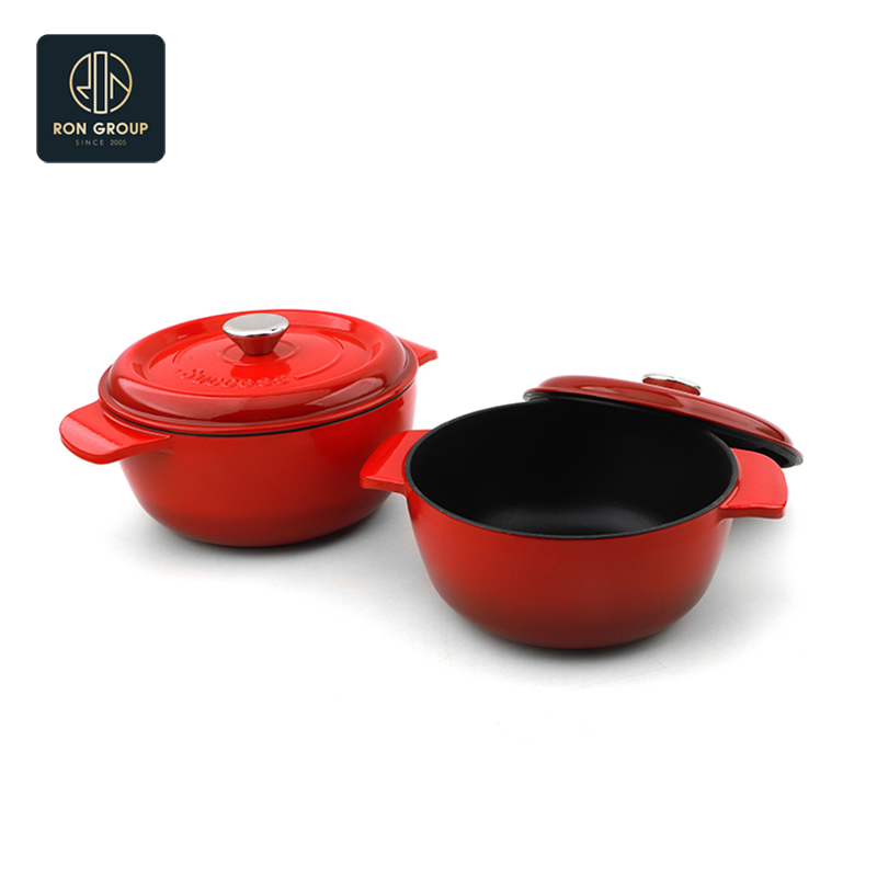 Wholesales Modern Hotel Restaurant Enamel Iron Buffet Food Service Casseroles Cooking Pot for Commercial Kitchenware Dinner Cutlery