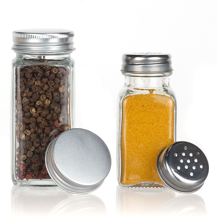 Premium Airtight Spice Glass Jars with Aluminum Lids - 2oz & 8oz