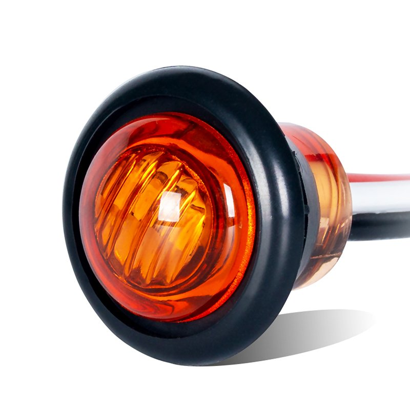 3/4 Inch Round Amber LED Trailer Side Marker Clearance Light