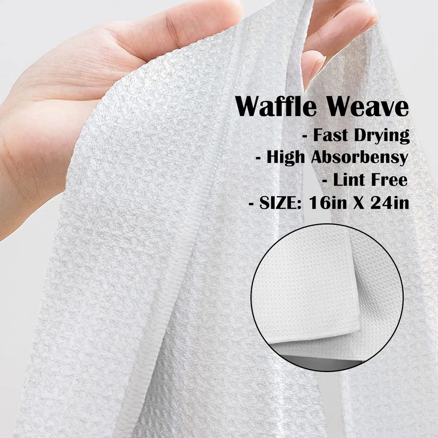 Premium Design 24 X 16 Inch Waffle Weave Microfiber Kitchen Dish Towels Absorbent Tea Towels