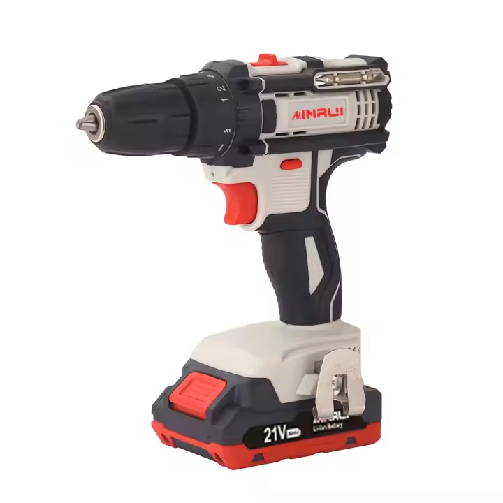 Аккумуляторная дрель-шуруповерт 21В, ударная, многофункциональная