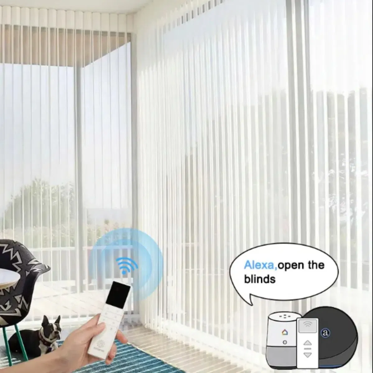 Dream Curtain Vertical Blinds Sheer Fabric Motorized Vertical Blind for Sliding Doors French Windows Bedroom
