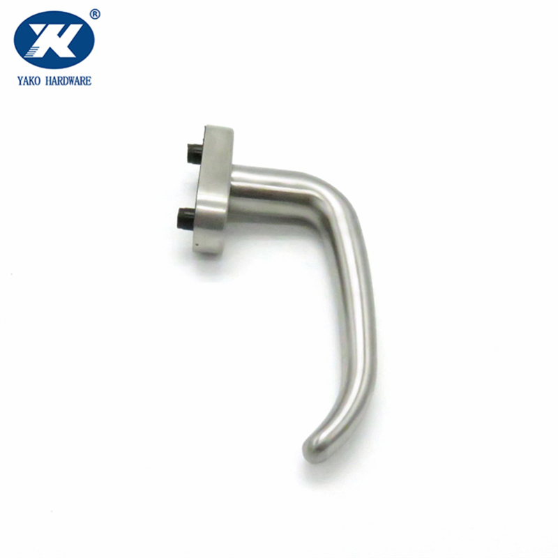 L Shape Oval Plastic Base Stainless Steel Window Handle