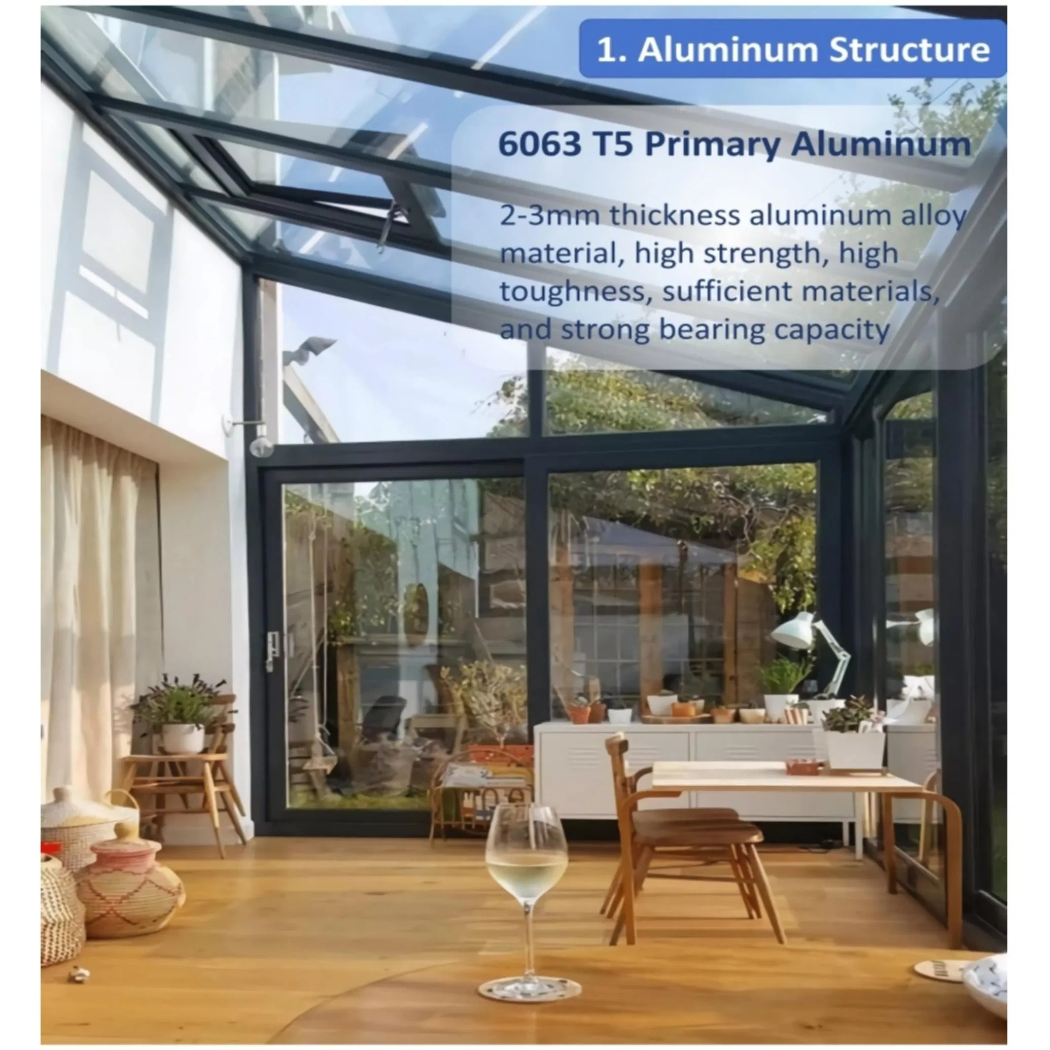 Outdoor Aluminum Polycarbonate Roof Elegant Gazebo Kit Sunroom