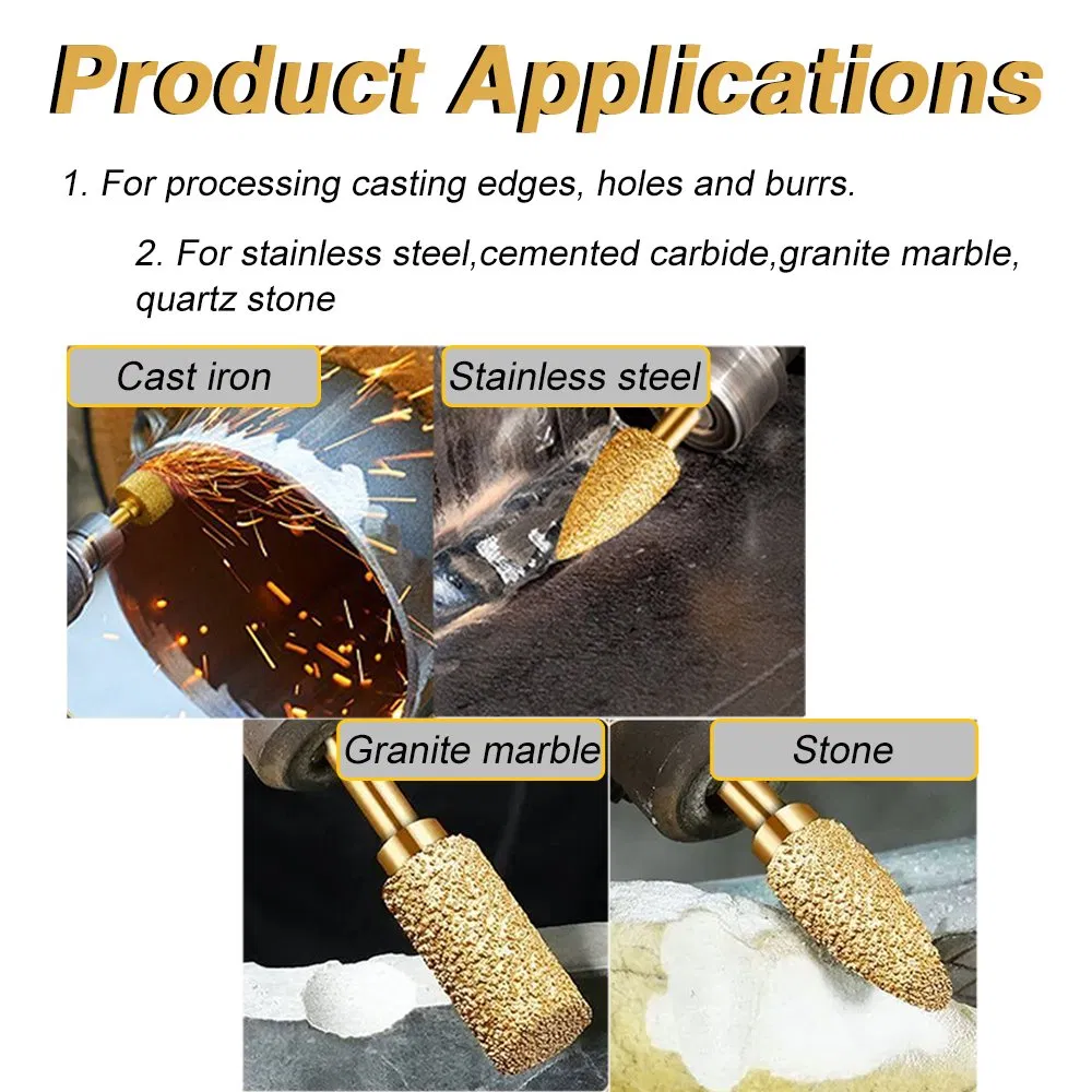 Diamond Grinding Head Router Bits Shank Round Bottom Metal Router Bits Flat Ball Shape Diamond Grinding Tool Grinding Head