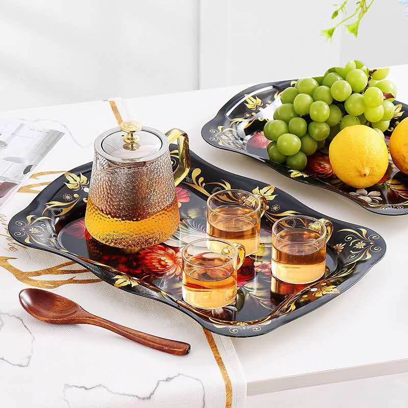 European Color Pallet Steel Tray China Tableware