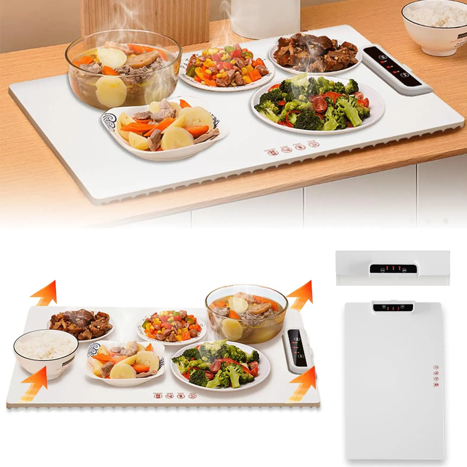 Food Insulation Board, Warm Cutting Board, Hot Cutting Board Artifact, Household Dining Table Mat, Heating Plate, Folding Multi-Functional Surface