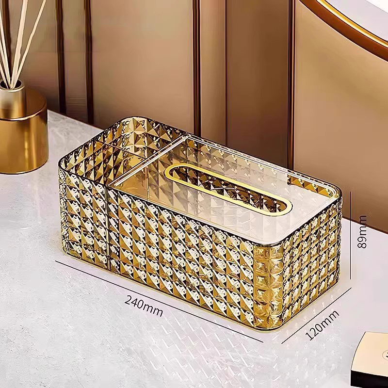 Living Room Desktop Storage Spring Mechanism Multi-Functional Tissue Box