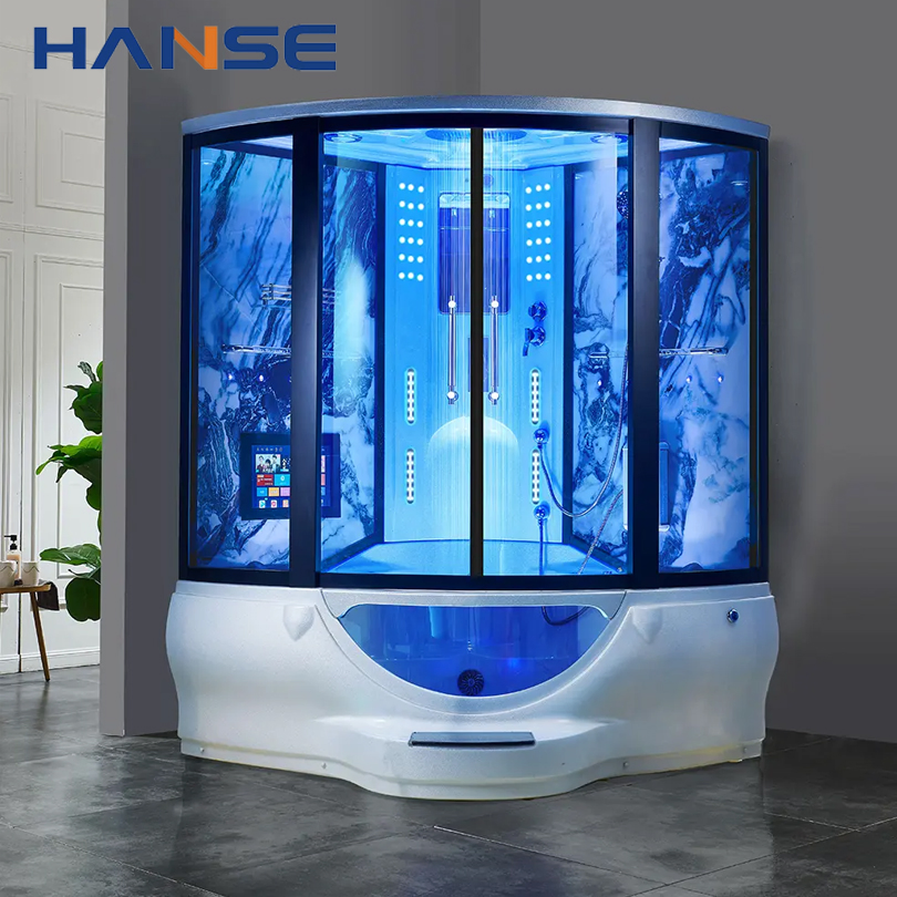 Multi-Function High Quality EU Style Low Tray Massage Steam Shower Cabin Enclosed Steam Shower Cabin