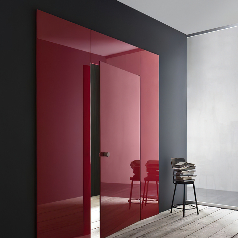 High-End Texture OEM ODM Custom Bedroom Doors Fire-Resistant Solid Wood Invisible Door Bathroom Indoor Aluminum Hidden Frame Door