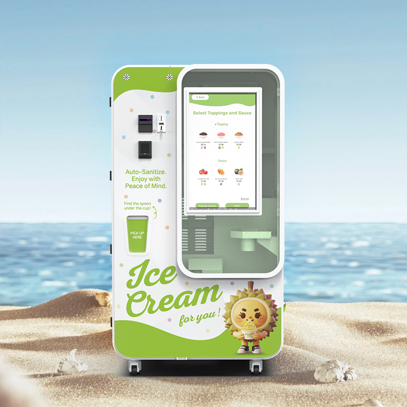 Express Checkout Ice Cream Vending Machine for Busy Train Station