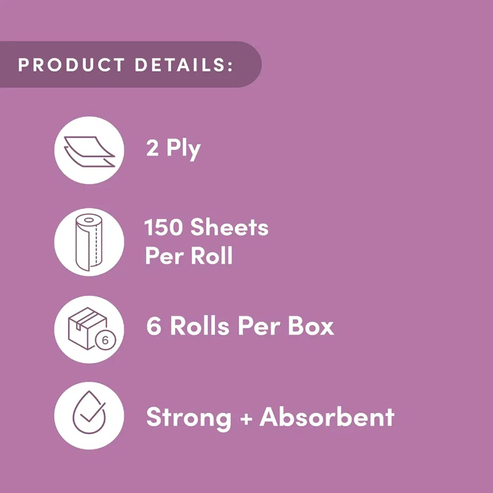 Factory Price Custom Wholesale 2ply Printed Kitchen Paper Towel Roll with Plastic & Paper Wrapper Packaging