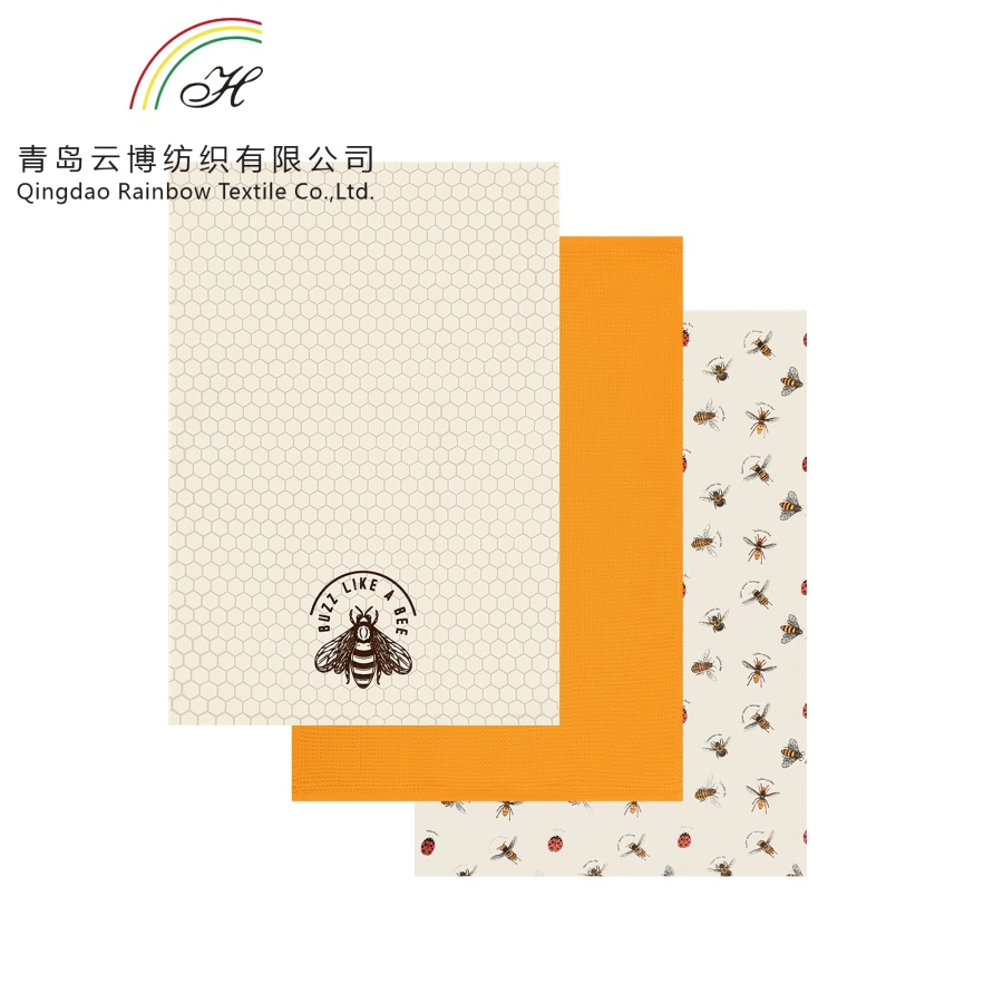 Custom Printed 100% Cotton Fabric Tea Towel OEM Made in China