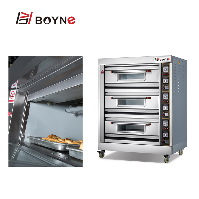 Electric 3 Layer 6 Tray Deck Oven for Baking Shop