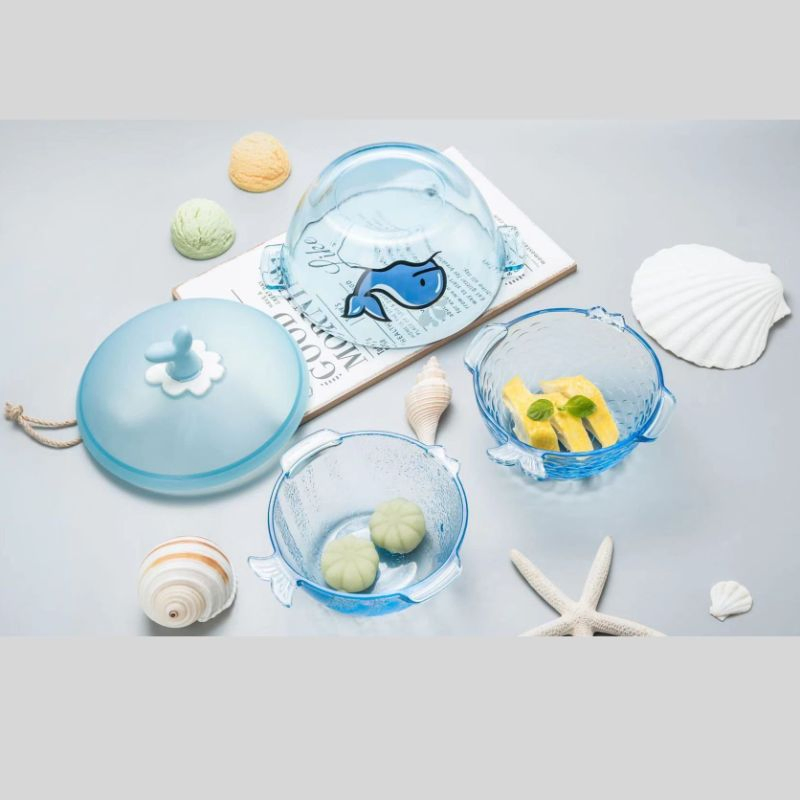 Ice Cream Bowl Kitchenware Glass Plate Fruit Colorful Crystal Glass Bowl