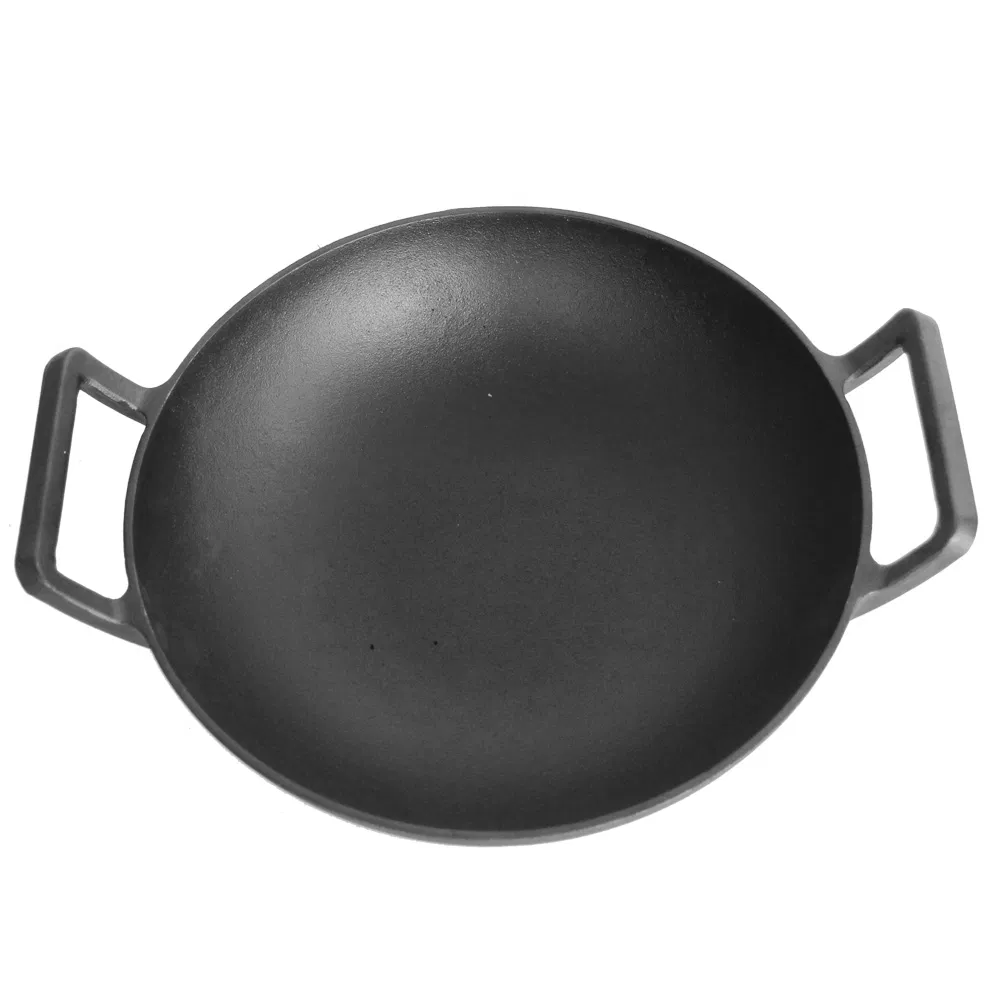 Чугунный вок с двумя ручками, традиционный китайский