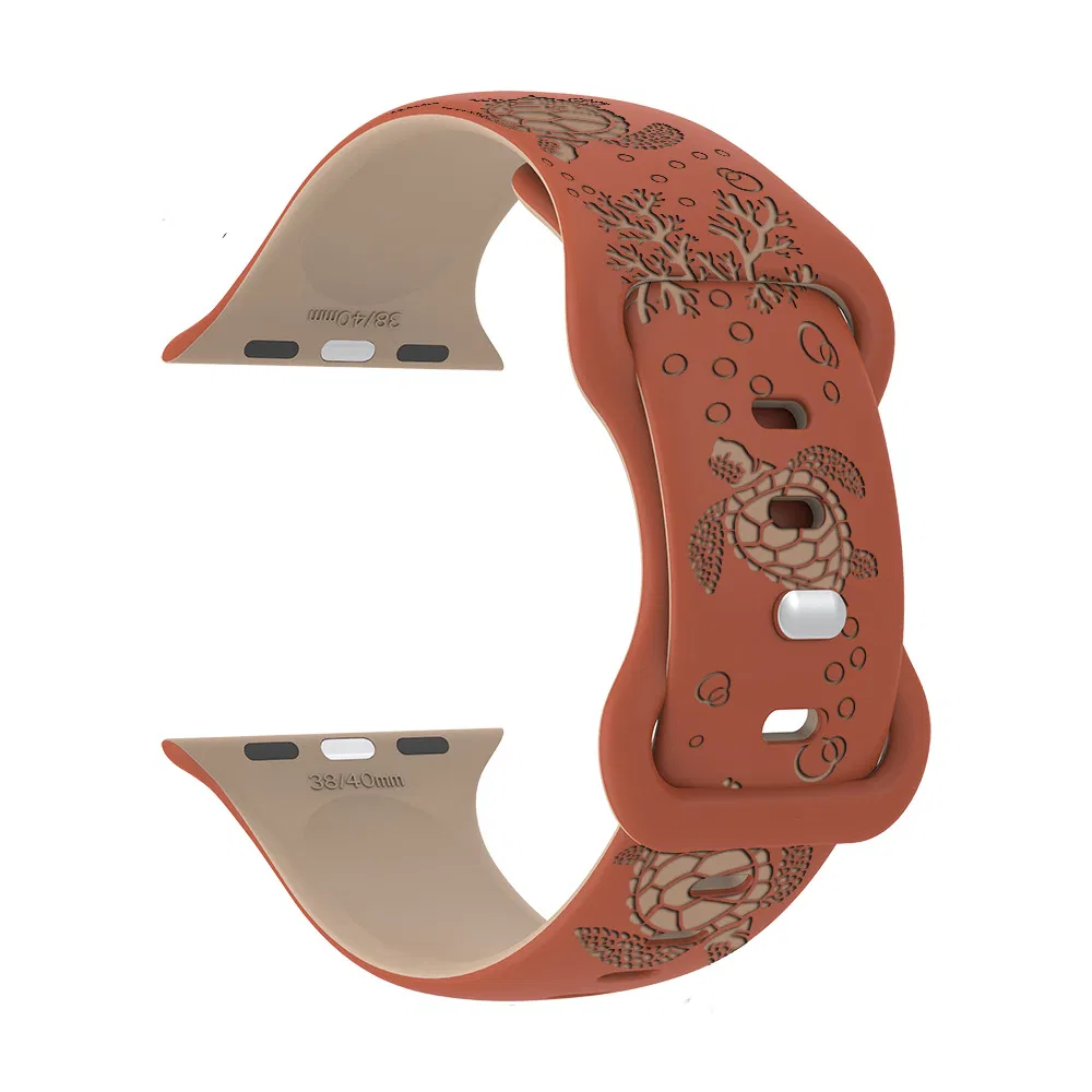 OEM Custom Carved Silicone Watch Strap Band for Apple/Samsung/Garmin/Fitbit