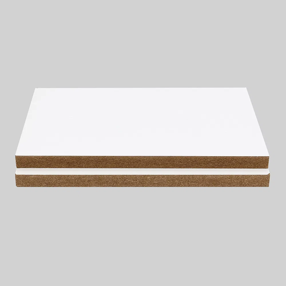 Made in China 18mm / 12mm / 9 mm Thickness E1 Glue 1220 * 2440 mm Customized Colour Melamine Plain MDF for Decoration