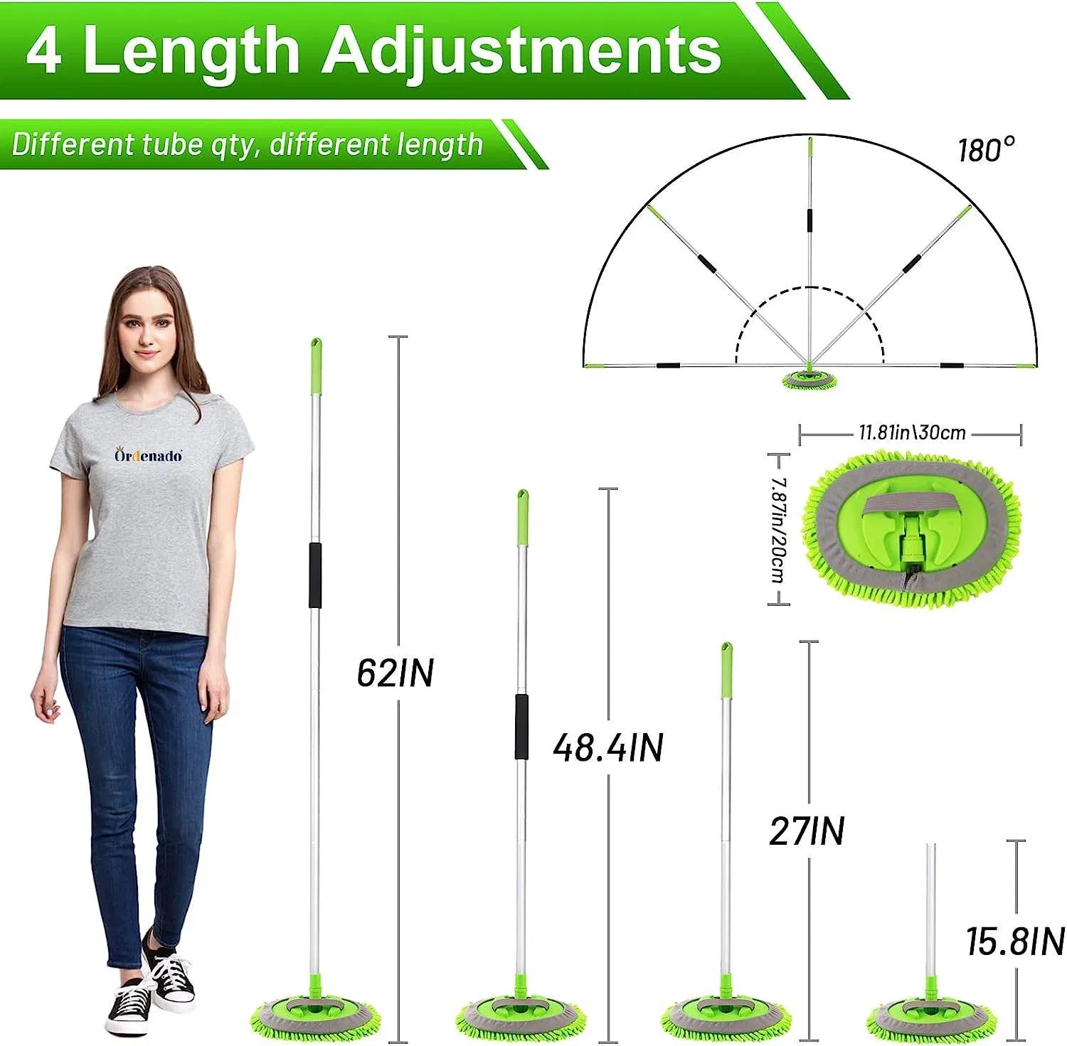 Выдвижная швабра из микрофибры для мойки автомобиля