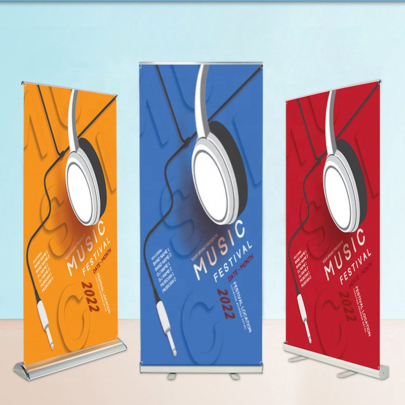 80x200cm New Arrival Portable Retractable Aluminum Roll up Banner Stand for Advertising Trade Show