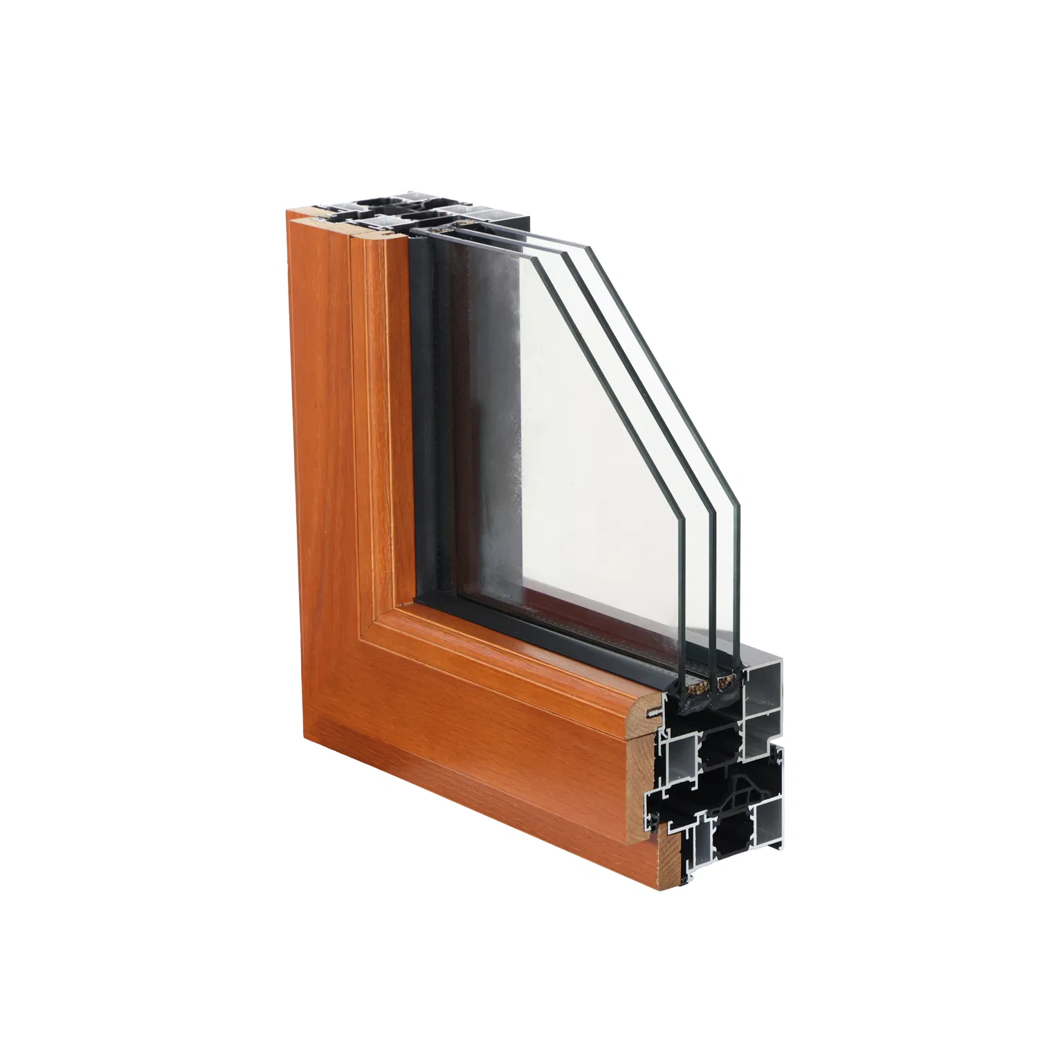 Luxury Design Aluminum Clad Wood Casement/Tilt Turn/ Swing/ Sliding/ Top-Hung Casement Wooden Energy Efficient Windows