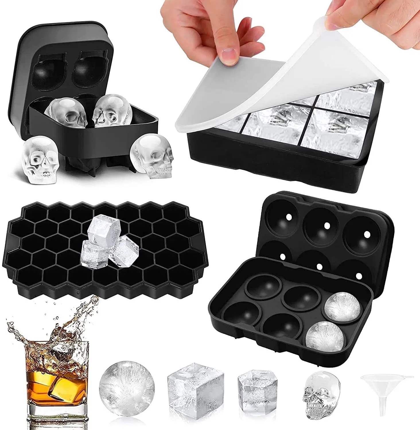 Ice Mold Shape Customzied Black White Blue Color Customzied Custom Silicone Mold/Silicone Ice Cube Tray/Silicone Mold with 12/24/36 Cells
